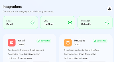 Integrates with CRM, email and existing tools